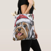 Noël Vacances Père Noël Chien Terrier Sac fourre-t (De près)