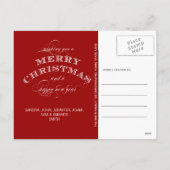 NOËL VACANCES PHOTO CARTE POSTALE ROUGE (Dos)