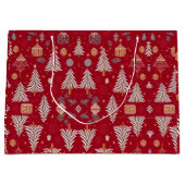 Noël Vacances Rouge & Blanc Grand Cadeau Sac (Devant)