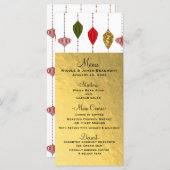 Noël Vacances Vintage Ornements modernes Menu (Devant / Derrière)