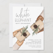 Noël Vacances White Elephant Party Invitation (Devant)