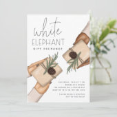 Noël Vacances White Elephant Party Invitation (Debout devant)