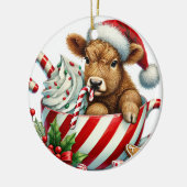 Noël Vache Highland Noël Ornement (Gauche)