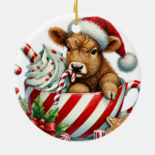 Noël Vache Highland Noël Ornement (Dos)