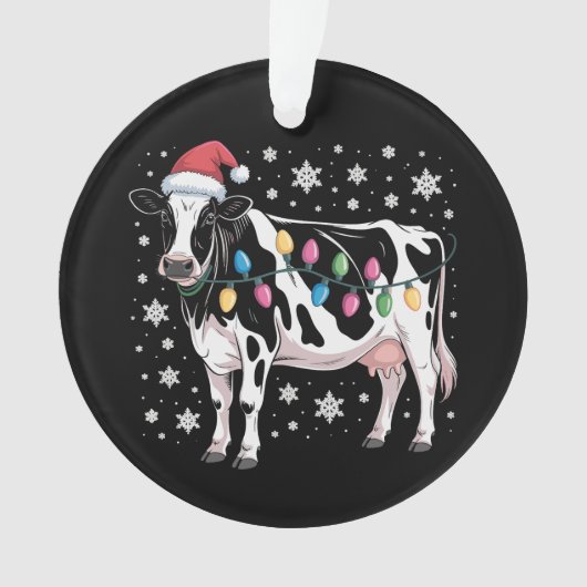 Noël Vache Noël Lumières Santa Hat Ferme Vacances (devant)