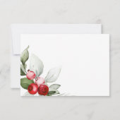 Noël Verdure & Berries rouges Mariage RSVP (Dos)