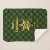 Noël Vert Buffle noir Plaid Star Flocon de neige (Devant (Horizontal))