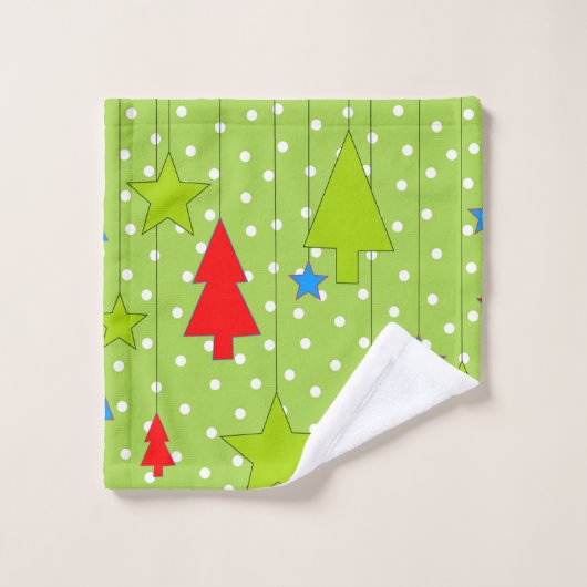 Noël vert et blanc (Gant de toilette)