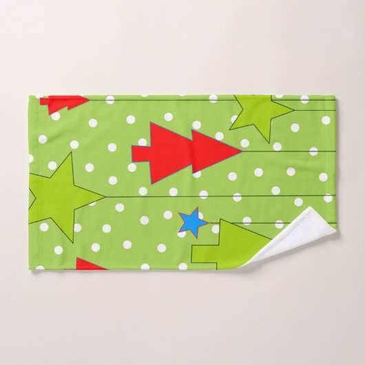 Noël vert et blanc (Serviette à main)