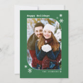 Noël Vert moderne minimaliste Carte photo (Devant)