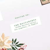 noël vert nom individuel & étiquettes de adresse