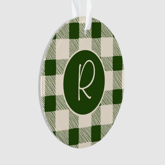 Noël Vert Plaid Monogramme Vacances Simple Mignonn (devant)