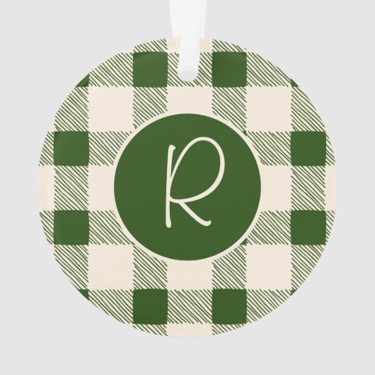 Noël Vert Plaid Monogramme Vacances Simple Mignonn (dos)