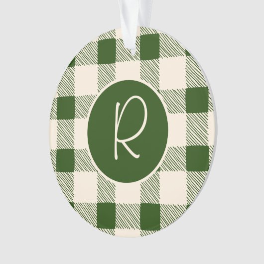 Noël Vert Plaid Monogramme Vacances Simple Mignonn (devant)