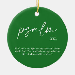 Noël Verte Bible Verse Ornement en céramique