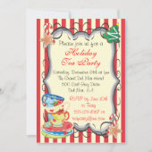 Noël Victorien Tea Party Invitation (Devant)