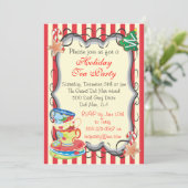 Noël Victorien Tea Party Invitation (Debout devant)