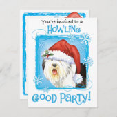 Noël Vieux anglais Invitation Sheepdog (Devant / Derrière)