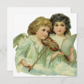 Noël Vintage, Anges Victoriens Invitation (Devant / Derrière)