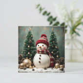 Noël Vintage - Carte Plat (Debout devant)