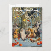 Noël vintage dans la carte postale Woods (Devant / Derrière)