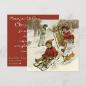 Noël Vintage, Invitation Enfants Victoriens (Devant / Derrière)
