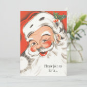 Noël vintage, invitation joyeuse du Père Noël (Debout devant)