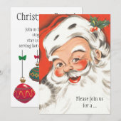 Noël vintage, invitation joyeuse du Père Noël (Devant / Derrière)