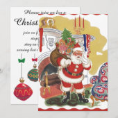 Noël vintage, Invitation rétro au Père Noël (Devant / Derrière)