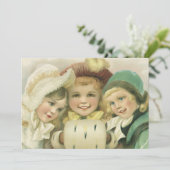 Noël vintage, invitation victorienne pour les enfa (Debout devant)