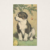 Noël Vintage, Joli Chiot Sous Arbre De Noël (Devant)