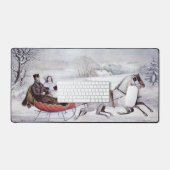 Noël Vintage, La Route Hiver, Cheval Sleigh (Clavier et souris)