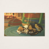 Noël Vintage, Les animaux dormant par cheminée (Devant)