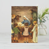 Noël Vintage, Nativité Religieuse Invitation (Debout devant)