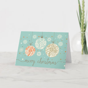 Noël vintage ornemente la carte de voeux
