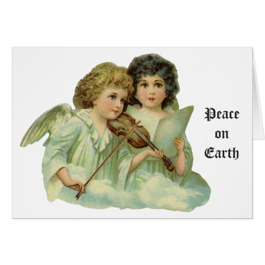 Noël vintage, violon victorien de musique d'anges carte