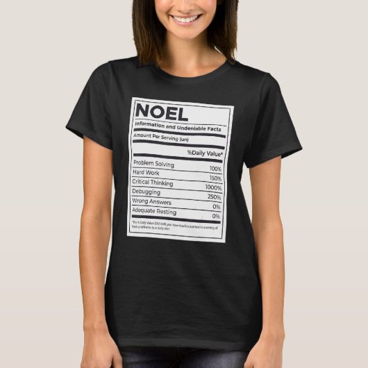 Noel Voeding Informatie Probleem Oplossen Hard WO T-shirt (Voorkant)