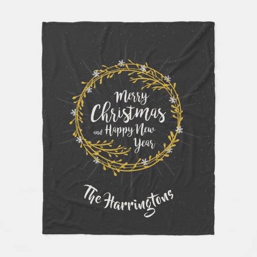 Noël Voeux personnalisés nom fleece couvertures (Devant)
