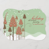 Noël Whimsical Arbres Fête Invitation (Devant / Derrière)