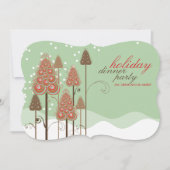 Noël Whimsical Arbres Fête Invitation (Devant)