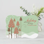 Noël Whimsical Arbres Fête Invitation (Debout devant)