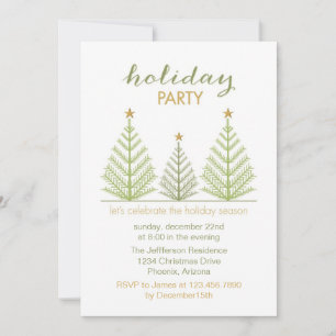 Noël Whimsical Arbres Fête Invitation