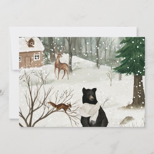 Noël Wild Une fête Invitation animale (Dos)