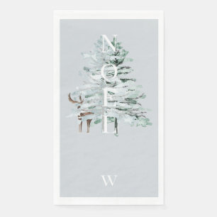 Noel Woodland Herten Monogram Winter Blauw Vakanti Servet