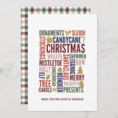 Noël Words Carte de vacances (Devant / Derrière)