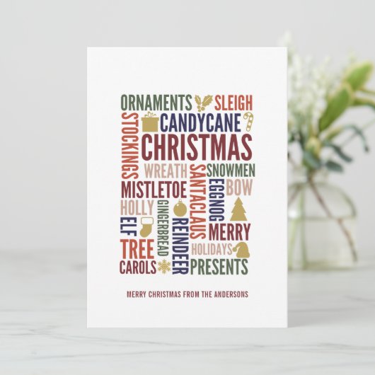 Noël Words Carte de vacances (Debout devant)