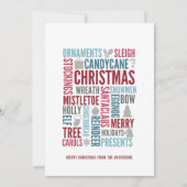 Noël Words Carte de vacances (Devant)