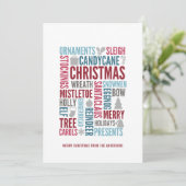 Noël Words Carte de vacances (Debout devant)