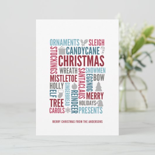 Noël Words Carte de vacances (Debout devant)