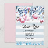 Noël, Xmas, carte de remerciements (Devant / Derrière)